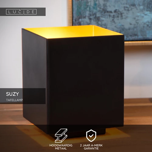 Lucide SUZY - Tafellamp - 1xE14 - Zwart - USP